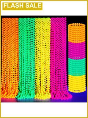 Neon Bead Necklace and Bracelet Set 96 Piece Glow Party Favors